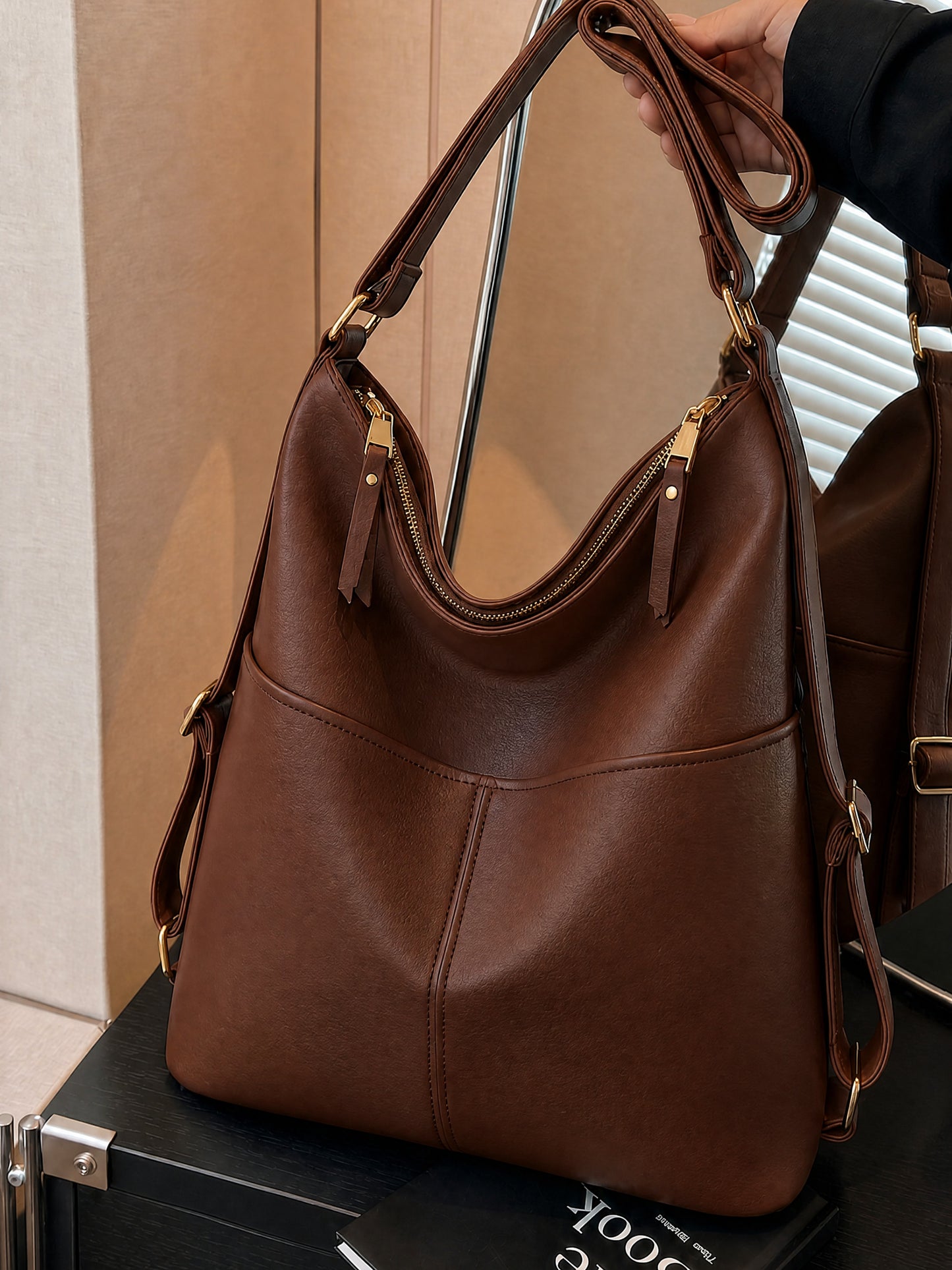 Nova - SwitchUp 2 In 1 Tote + Backpack - Dark Brown