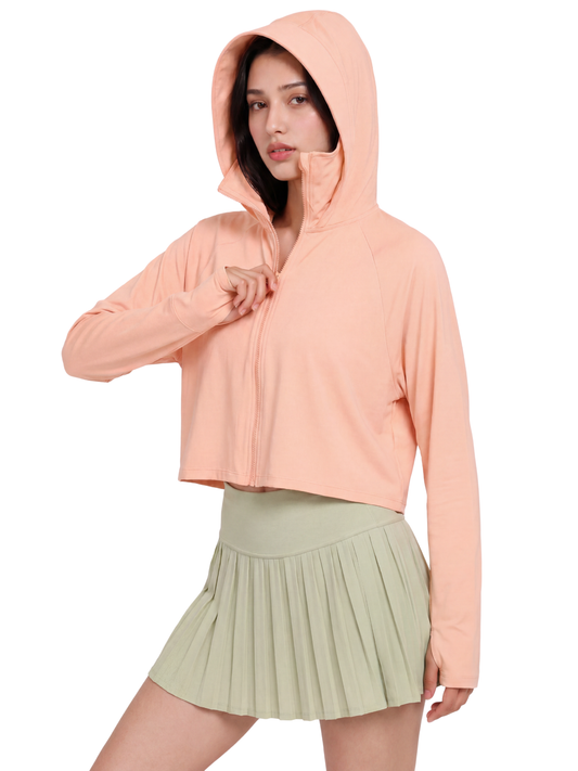 Oversized Sunscreen UPF50+ Jacket - Peach