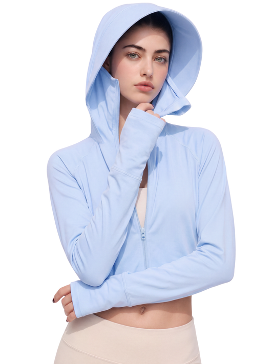Crop Sunscreen UPF50+ Jacket - Sky