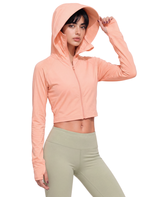 Crop Sunscreen UPF50+ Jacket - Peach