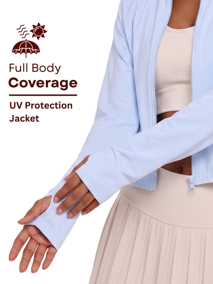 Oversized Sunscreen UPF50+ Jacket - Sky