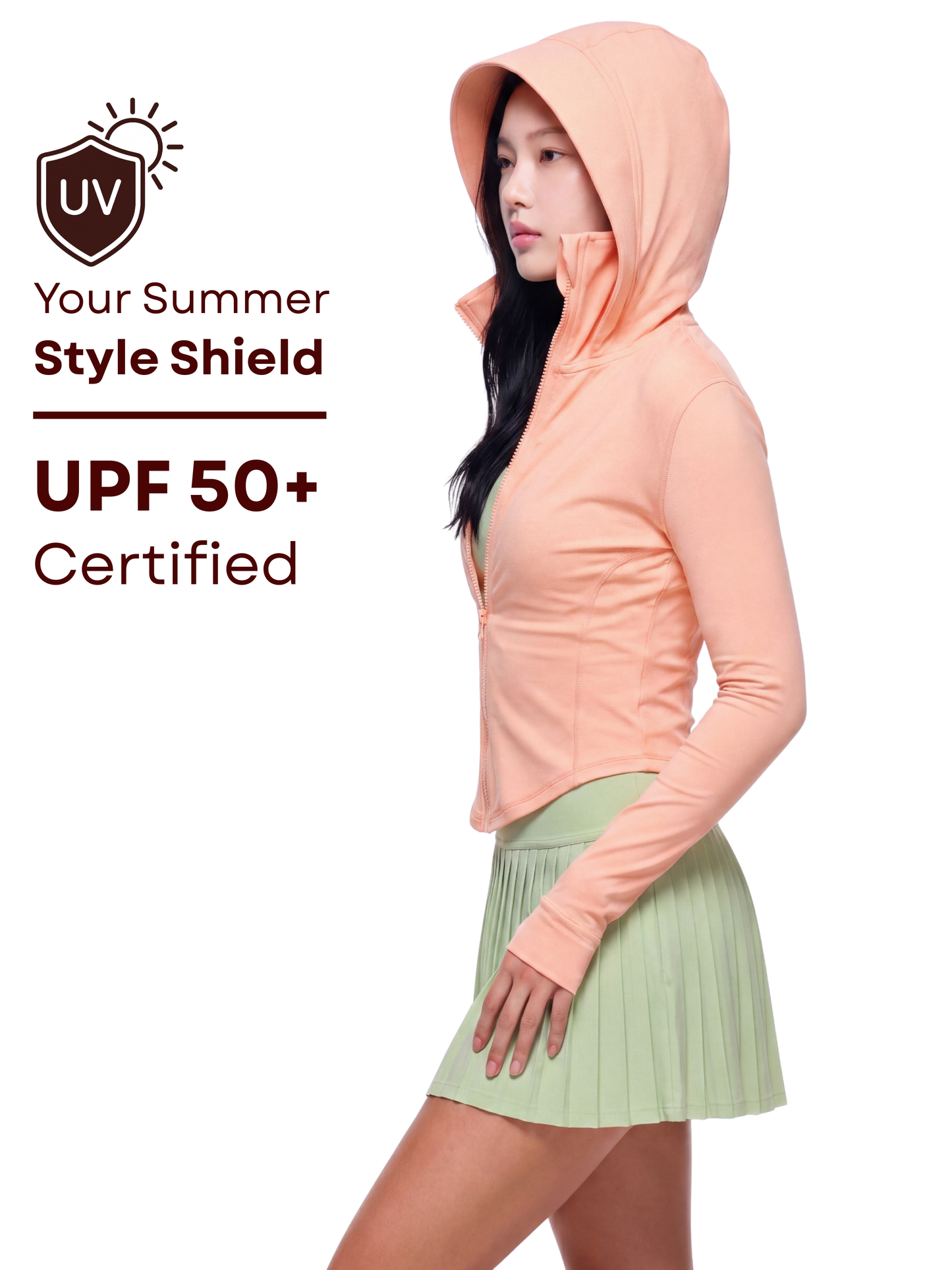 Snatched Sunscreen UPF50+ Jacket - Peach