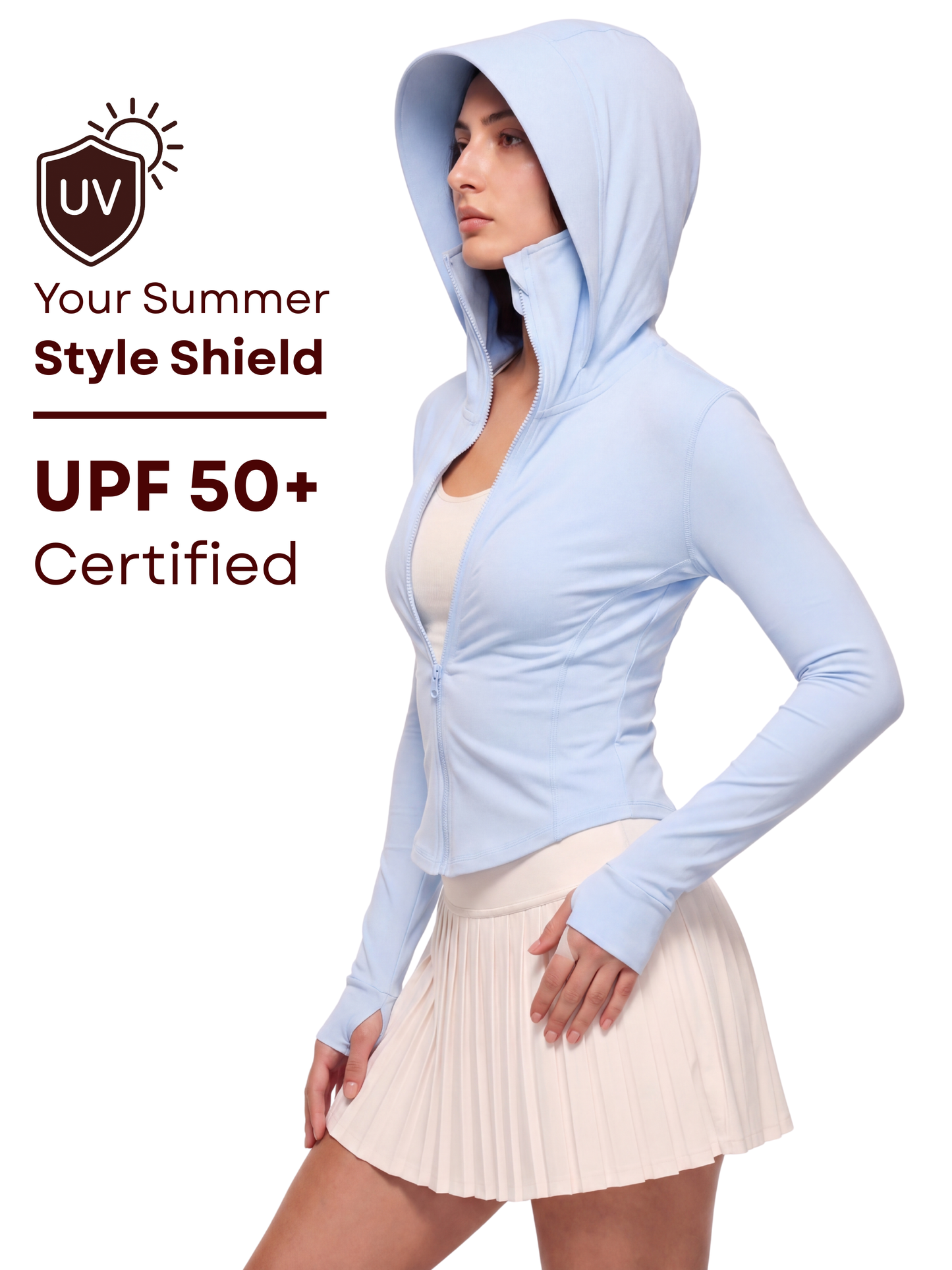 Snatched Sunscreen UPF50+ Jacket - Sky