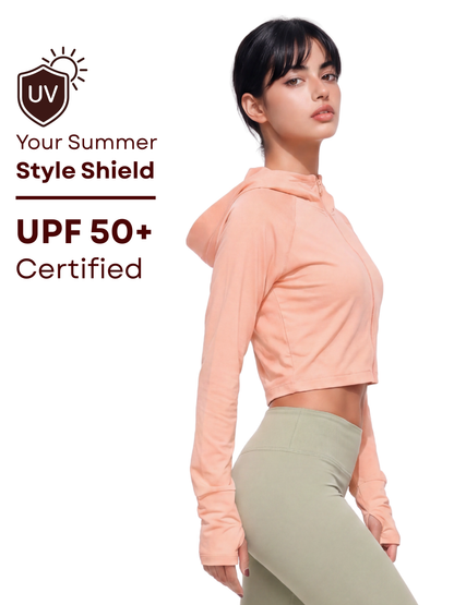 Crop Sunscreen UPF50+ Jacket - Peach