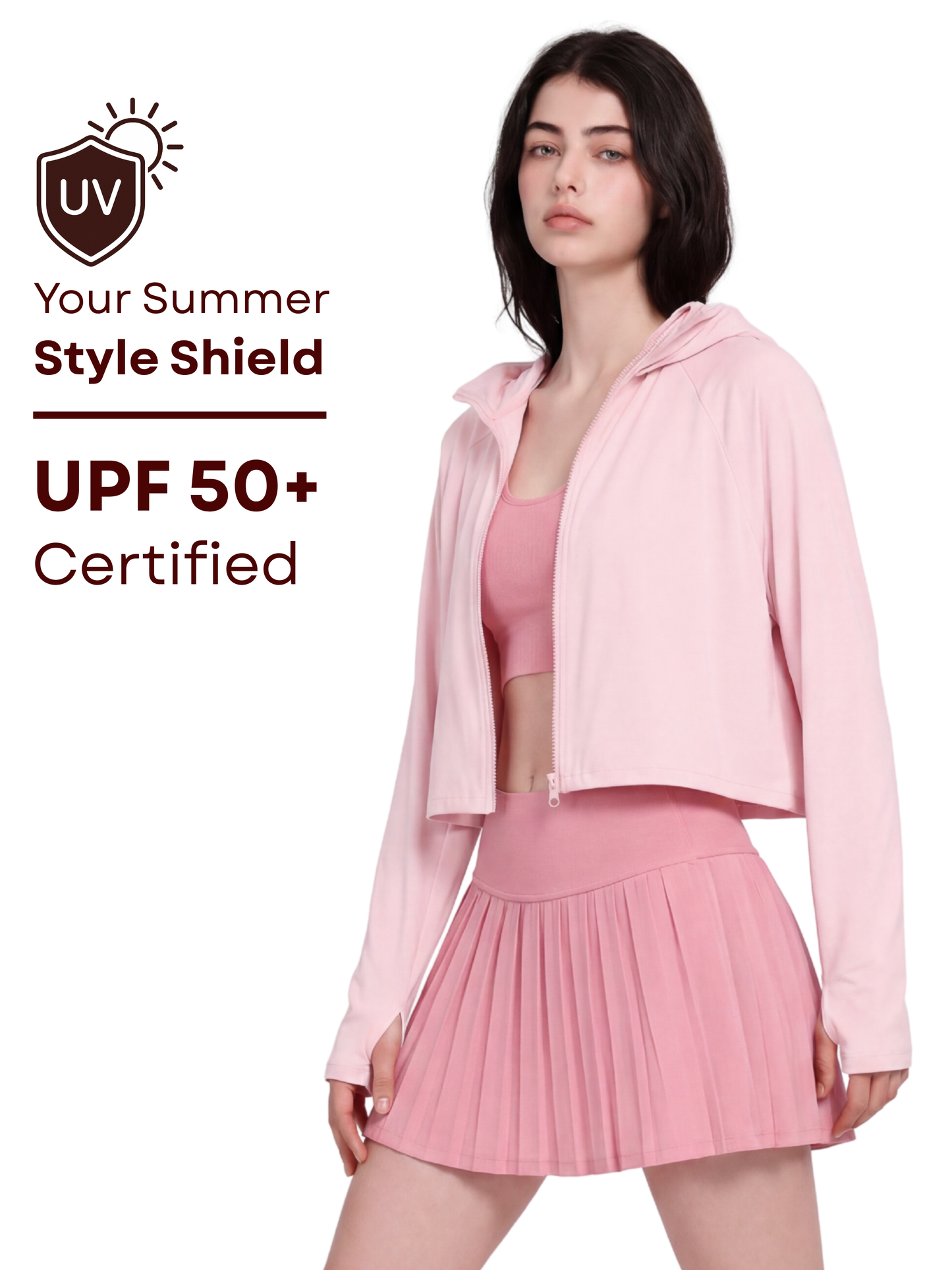 Oversized Sunscreen UPF50+ Jacket - Pink