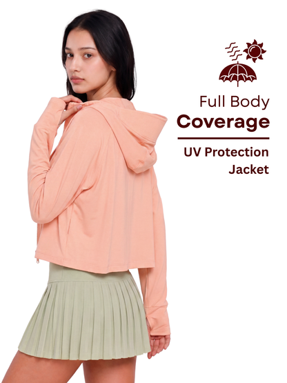 Oversized Sunscreen UPF50+ Jacket - Peach