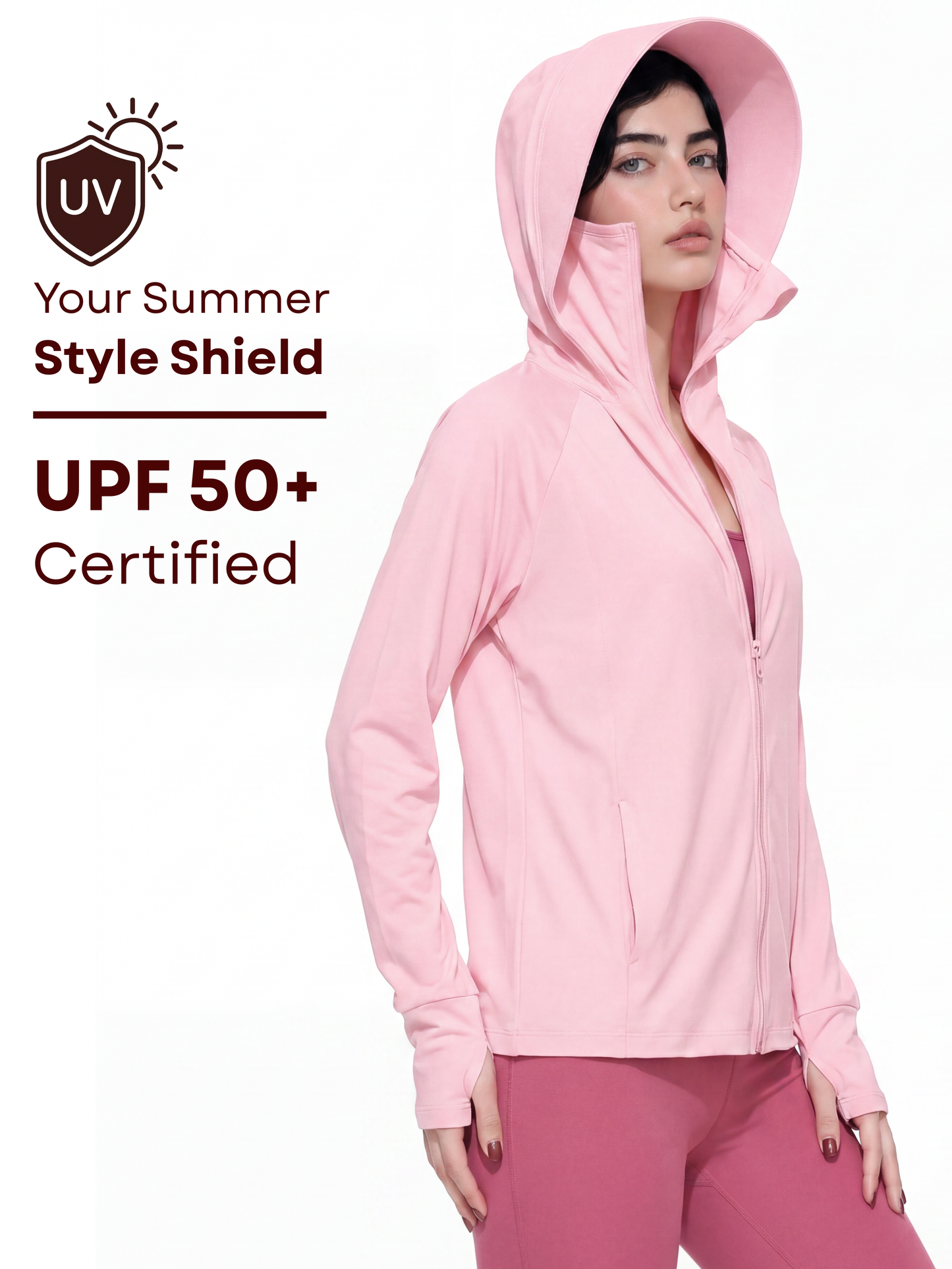 Regular Sunscreen UPF50+ Jacket - Pink