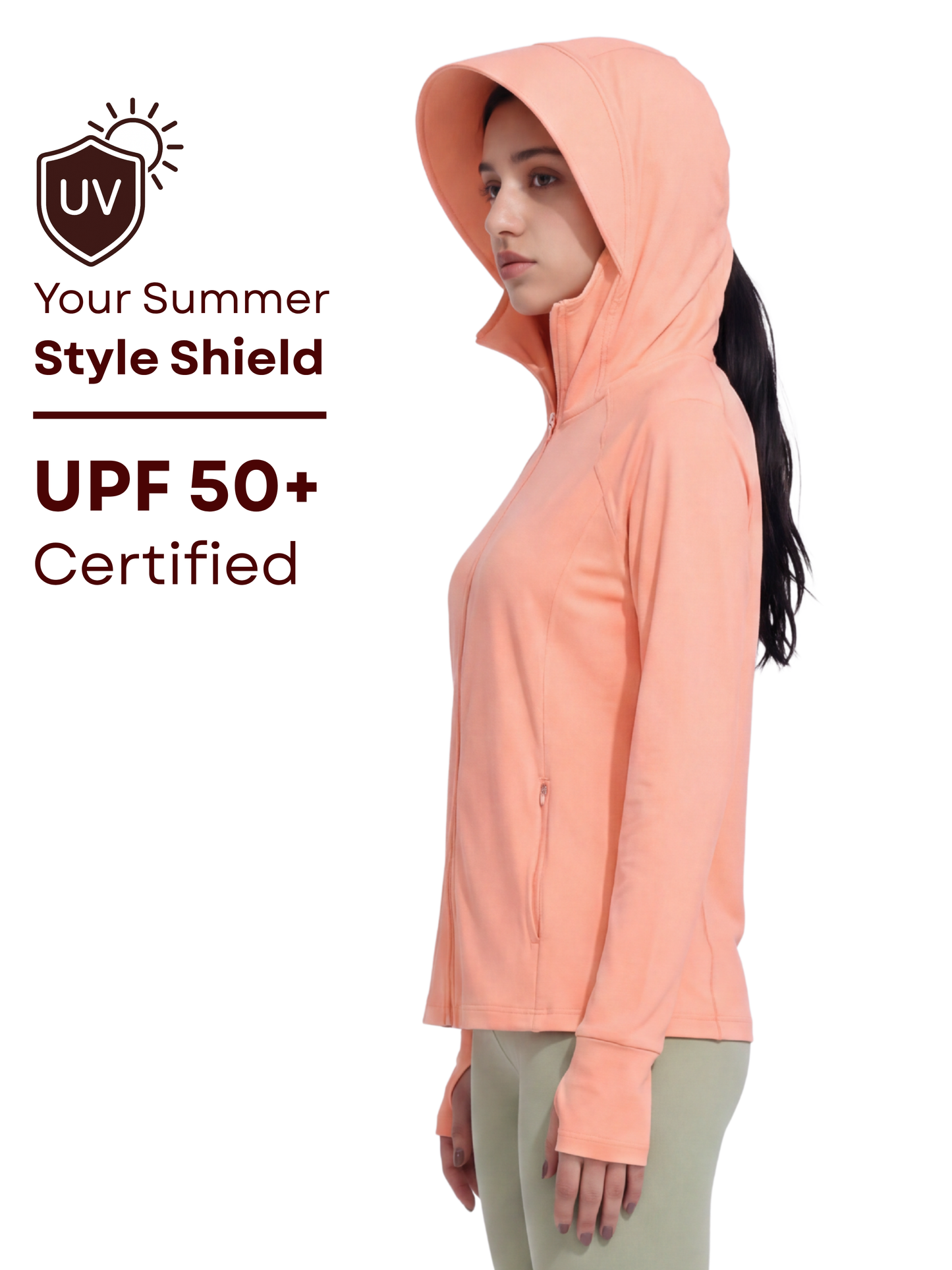 Regular Sunscreen UPF50+ Jacket - Peach