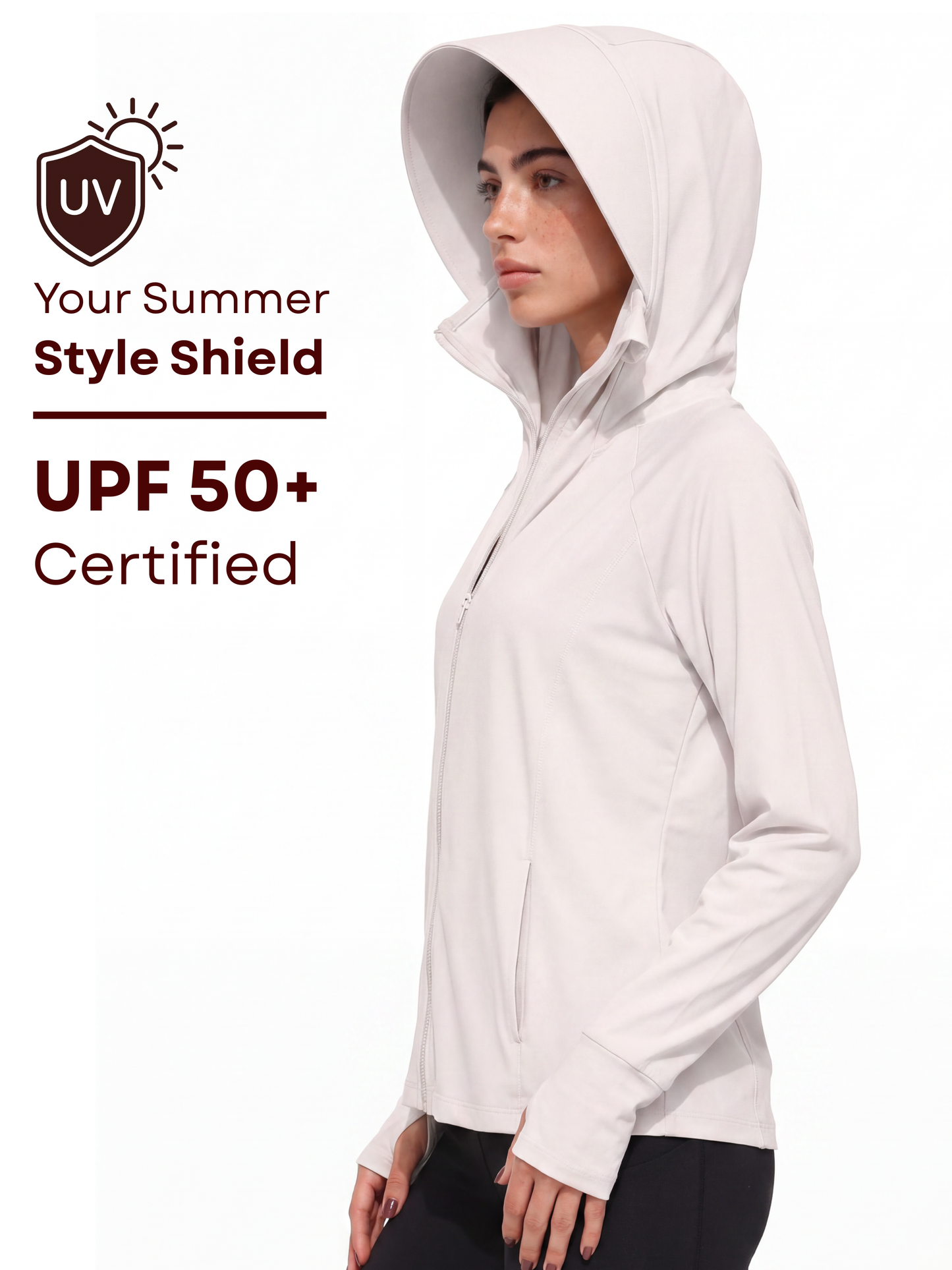 Regular Sunscreen UPF50+ Jacket - White