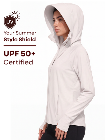 Regular Sunscreen UPF50+ Jacket - White