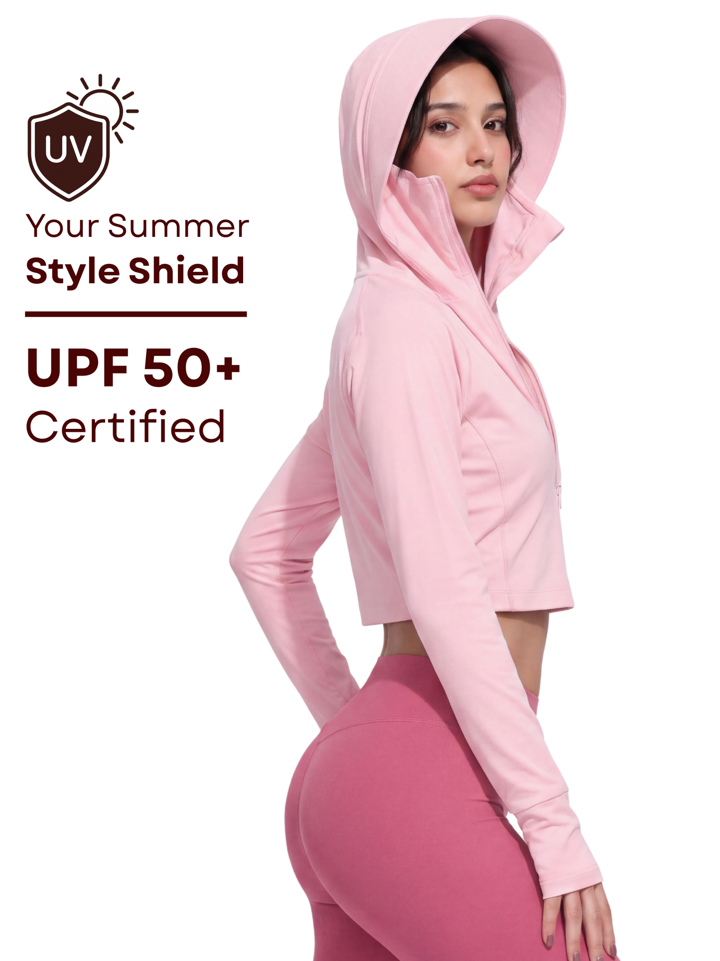 Crop Sunscreen UPF50+ Jacket - Pink