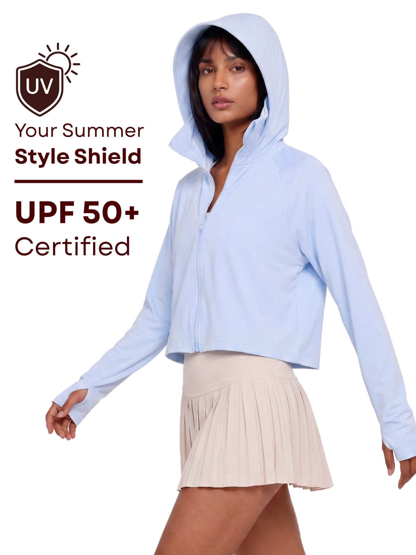Oversized Sunscreen UPF50+ Jacket - Sky