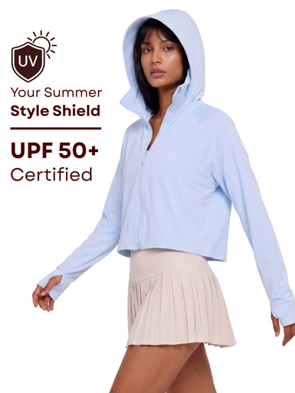 Oversized Sunscreen UPF50+ Jacket - Sky