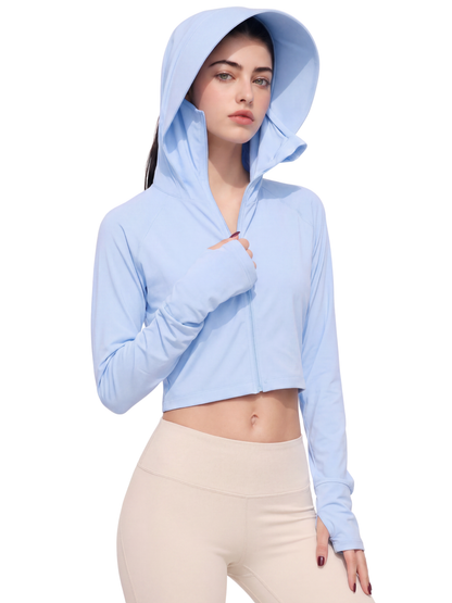 Crop Sunscreen UPF50+ Jacket - Sky
