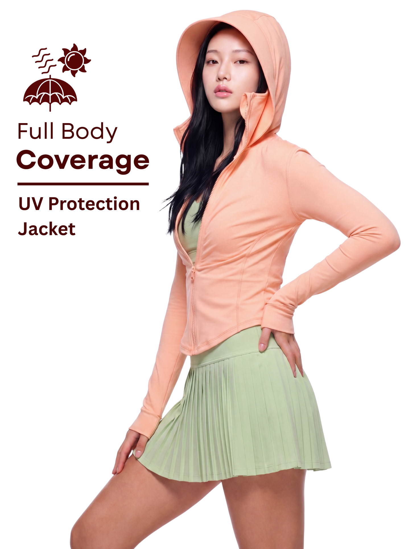 Snatched Sunscreen UPF50+ Jacket - Peach