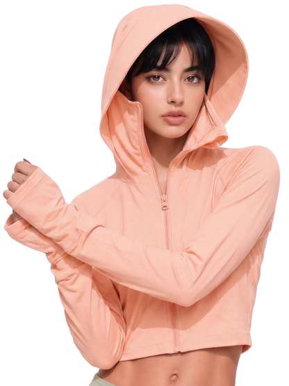 Crop Sunscreen UPF50+ Jacket - Peach