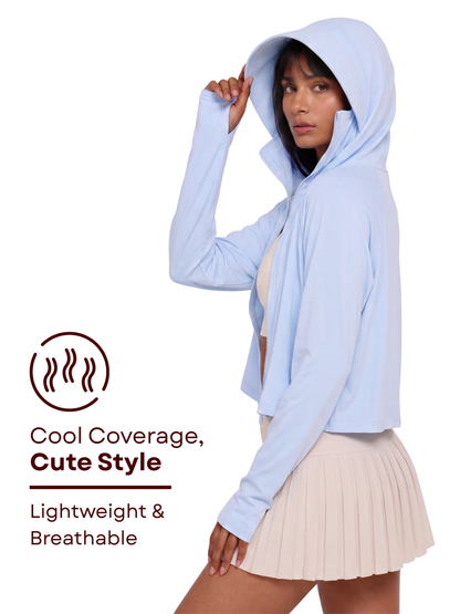 Oversized Sunscreen UPF50+ Jacket - Sky