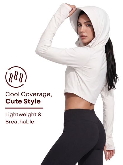 Crop Sunscreen UPF50+ Jacket - White