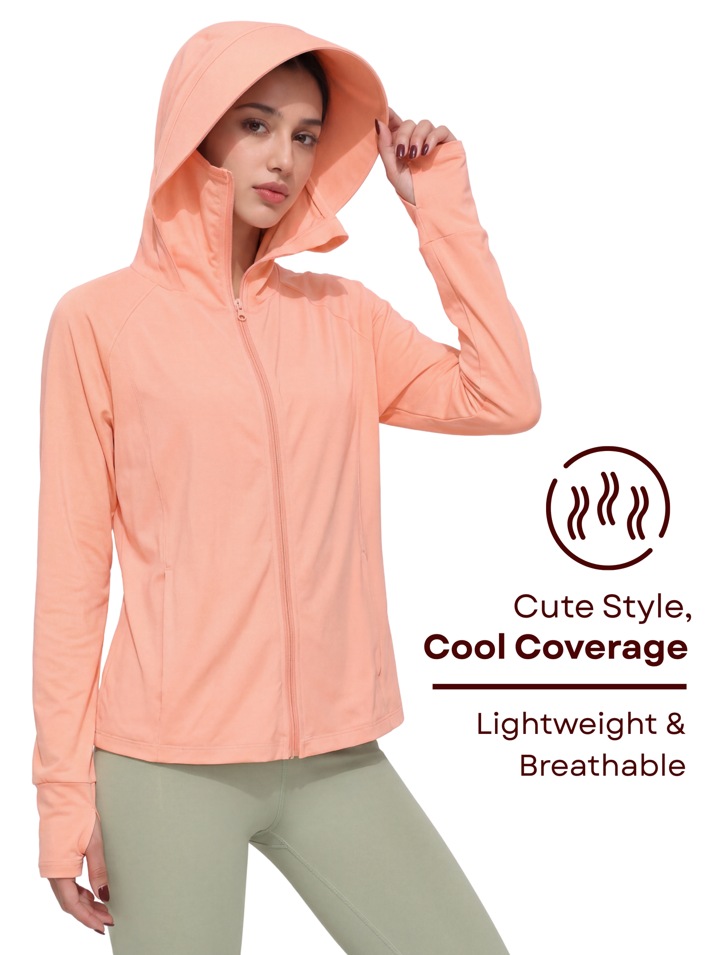 Regular Sunscreen UPF50+ Jacket - Peach
