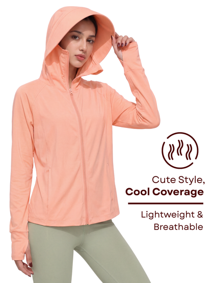 Regular Sunscreen UPF50+ Jacket - Peach