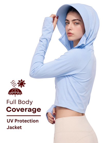 Crop Sunscreen UPF50+ Jacket - Sky