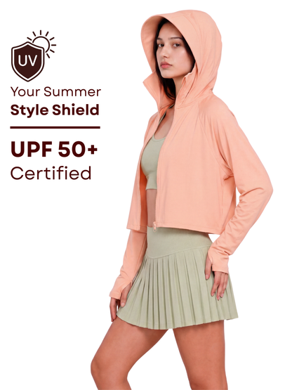 Oversized Sunscreen UPF50+ Jacket - Peach