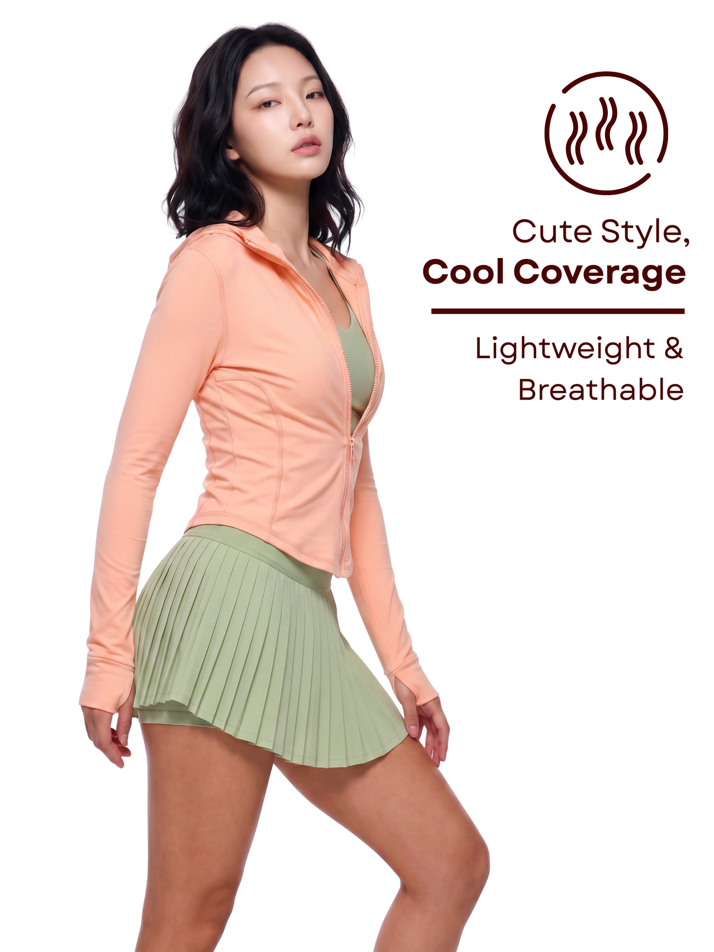 Snatched Sunscreen UPF50+ Jacket - Peach