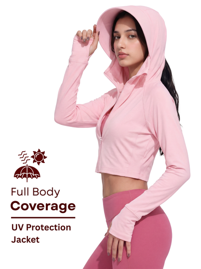 Crop Sunscreen UPF50+ Jacket - Pink