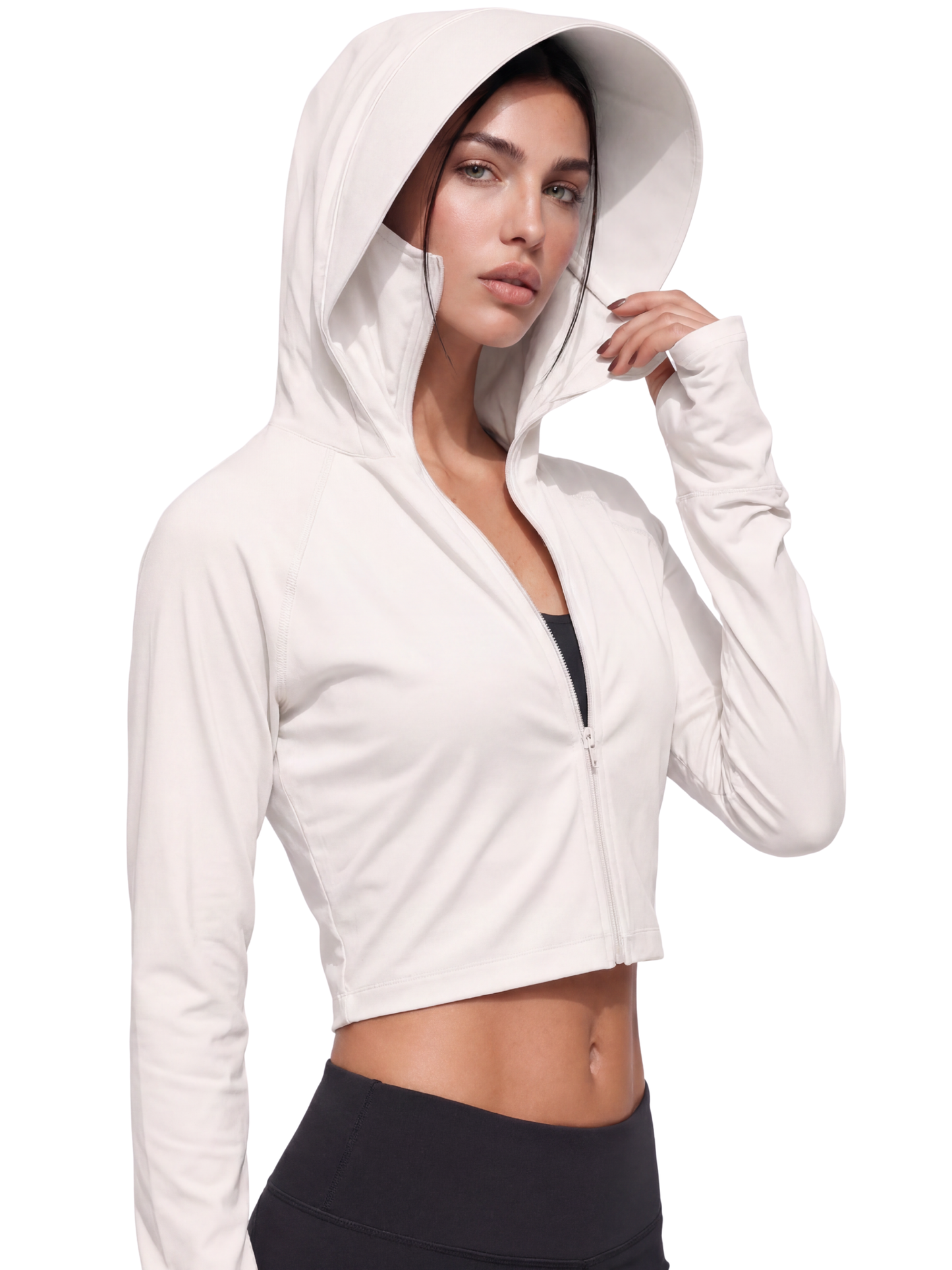 Crop Sunscreen UPF50+ Jacket - White