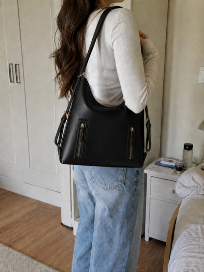 Luna - SwitchUp 2 In 1 Tote + Backpack - Black