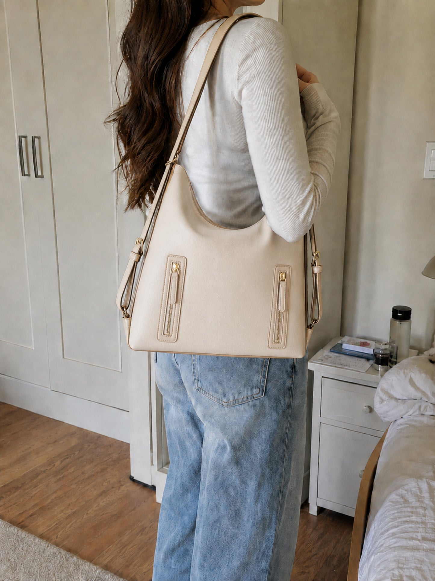 Luna - SwitchUp 2 In 1 Tote + Backpack - Cream