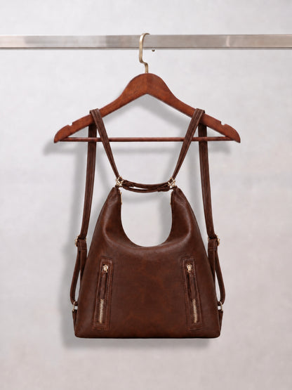 Luna - SwitchUp 2 In 1 Tote + Backpack - Dark Brown