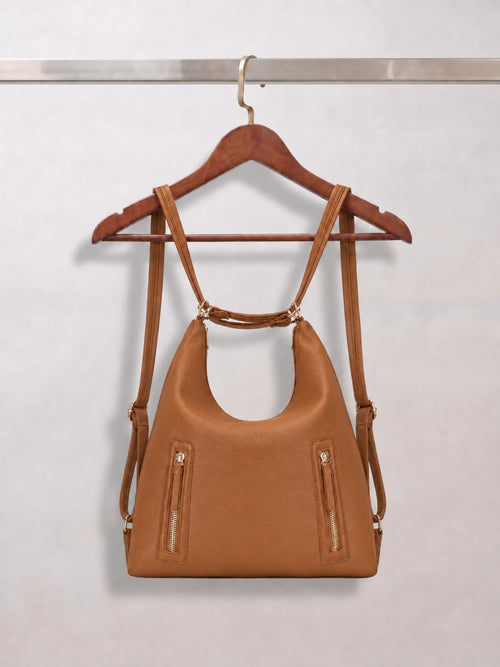 Luna - SwitchUp 2 In 1 Tote + Backpack - Light Brown