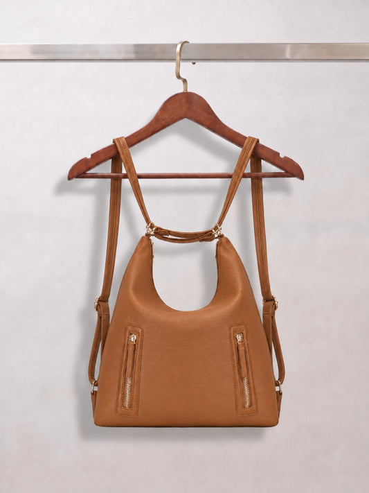Luna - SwitchUp 2 In 1 Tote + Backpack - Light Brown