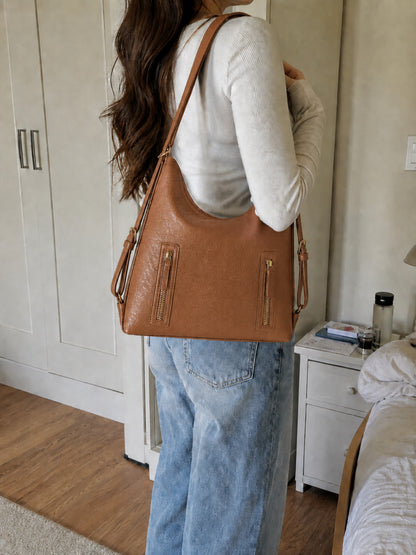 Luna - SwitchUp 2 In 1 Tote + Backpack - Light Brown