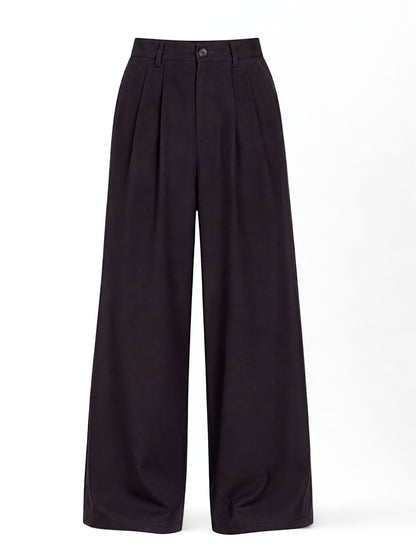 Seoul Wide-Leg Korean Pants- Black