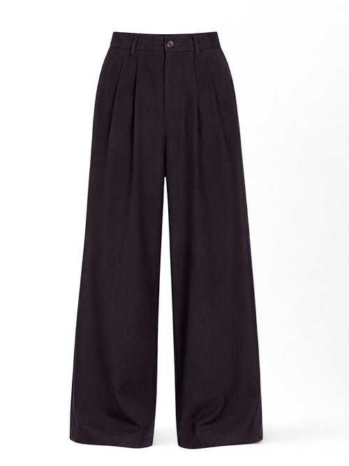 Seoul Wide-Leg Korean Pants- Black
