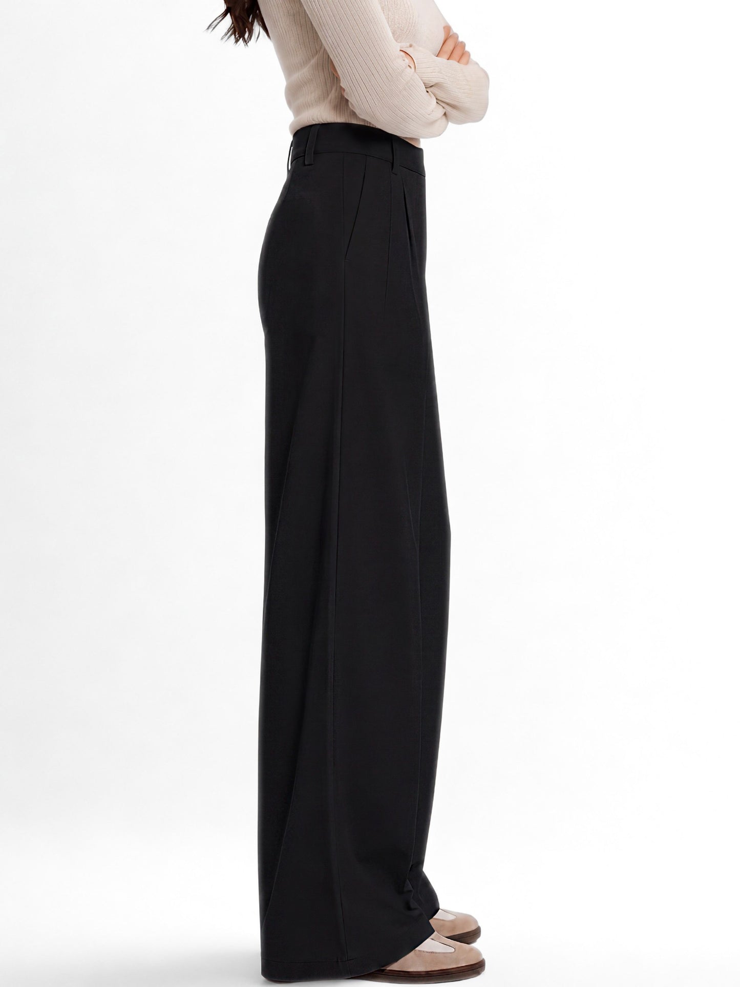 Seoul Wide-Leg Korean Pants- Black