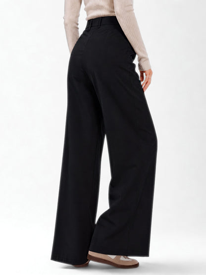 Seoul Wide-Leg Korean Pants- Black