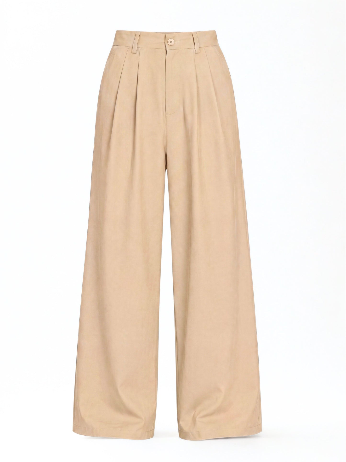 Seoul Wide-Leg Korean Pants- BEIGE