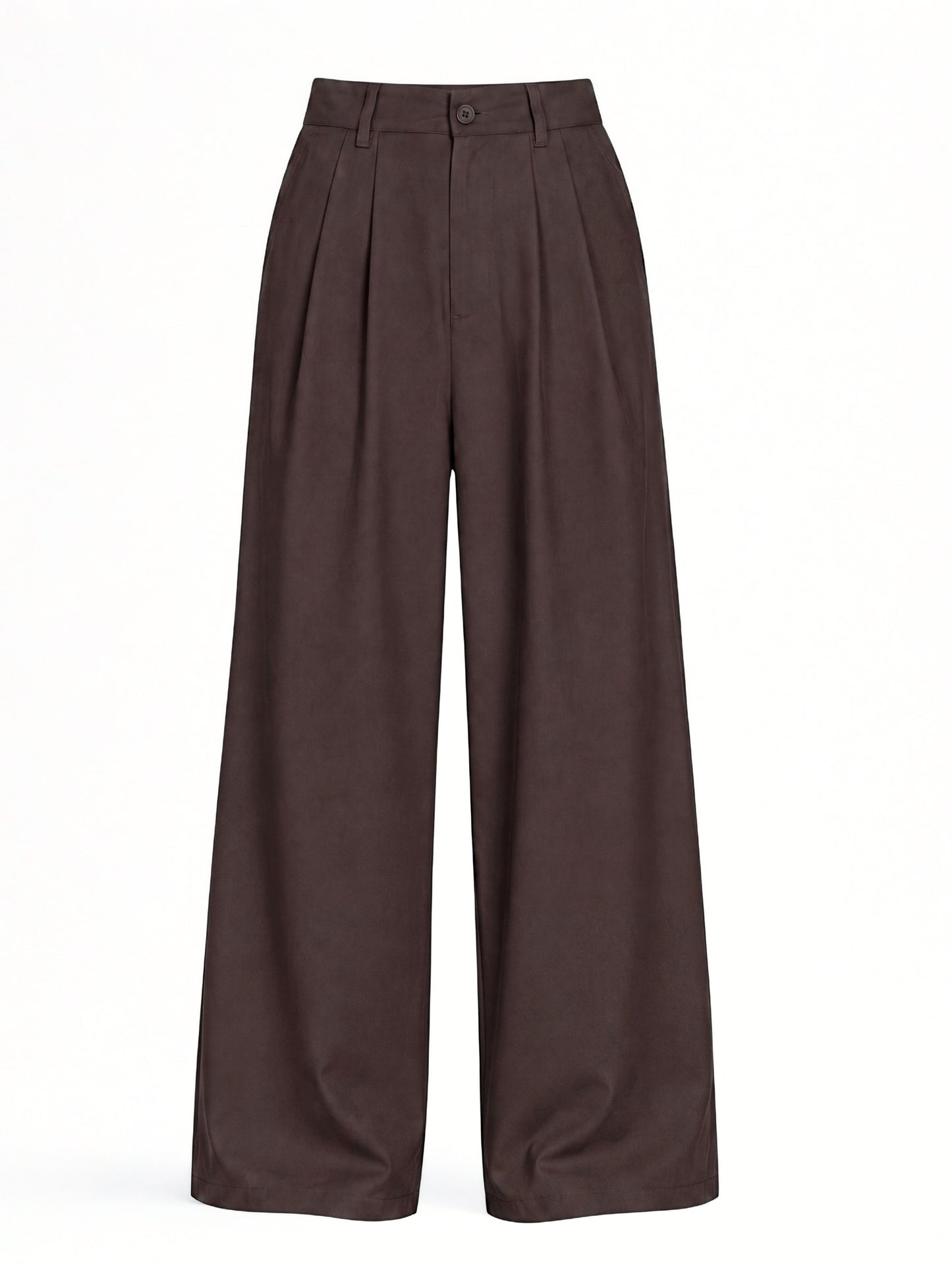 Seoul Wide-Leg Korean Pants- Brown