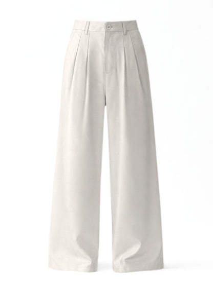 Seoul Wide-Leg Korean Pants- Off White