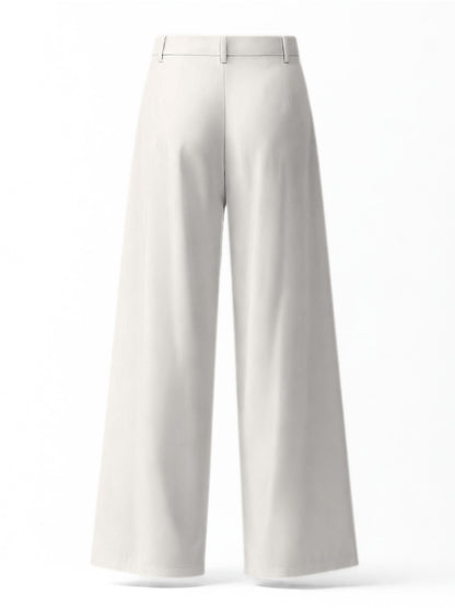Seoul Wide-Leg Korean Pants- Off White
