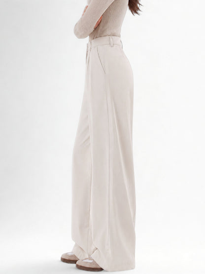 Seoul Wide-Leg Korean Pants- Off White