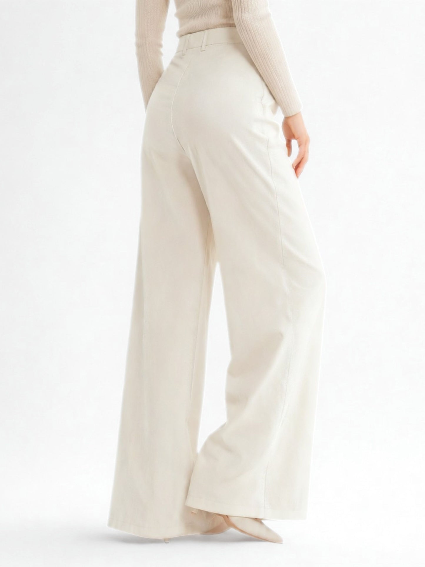 Seoul Wide-Leg Korean Pants- Off White