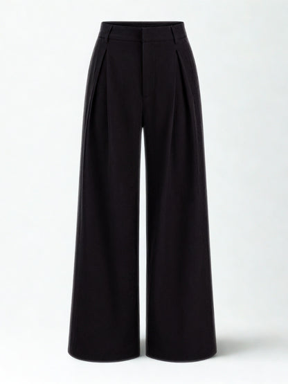 Seoul Pleated Korean Trousers- Black