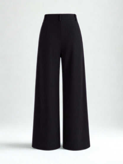 Seoul Pleated Korean Trousers- Black