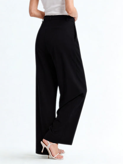 Seoul Pleated Korean Trousers- Black