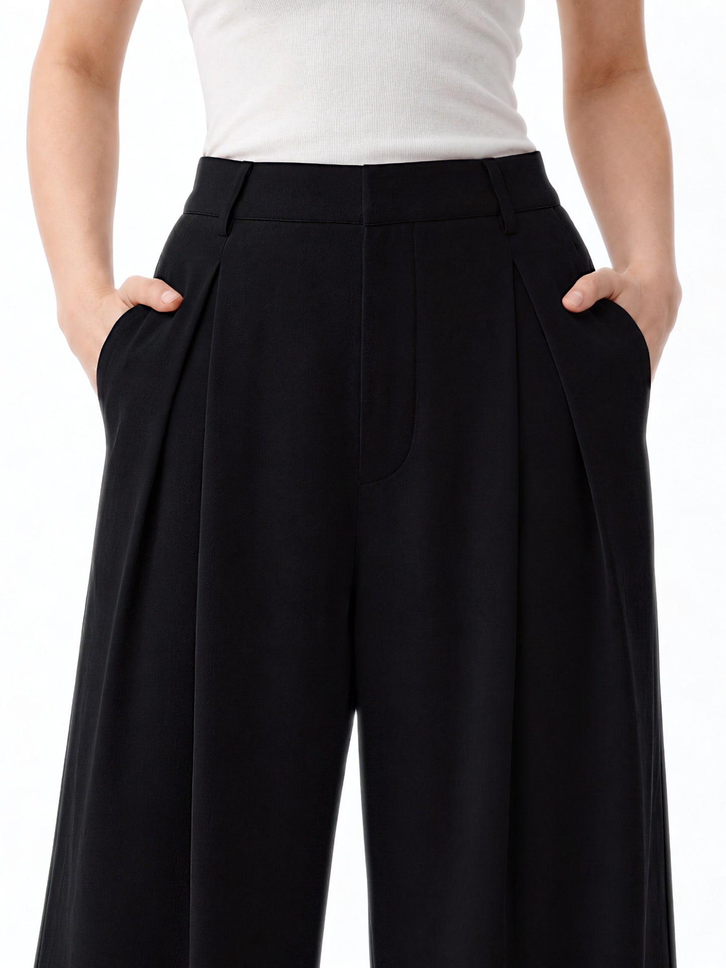 Seoul Pleated Korean Trousers- Black