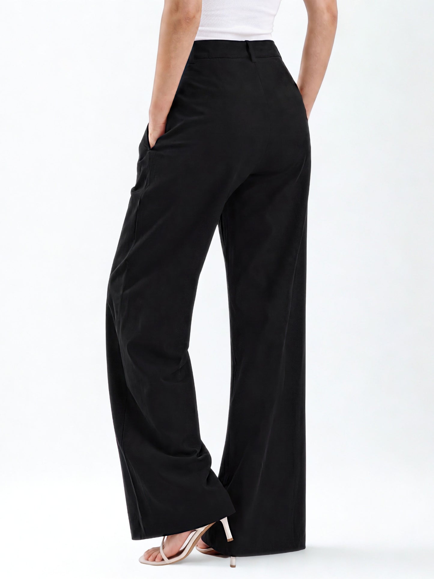 Seoul Pleated Korean Trousers- Black